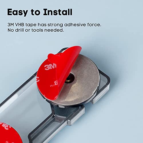 EUDEMON 2 Pack Childproof Refrigerator Lock, Baby Safety French Fridge Door Lock, Freezer Lock, Invisible Cabinet Cupboard Lock for Toddlers, Easy to Install, no Tools Need or Drill (Clear-Black) from Ningbo Eudemon Child Protective Equipment Co., Ltd.