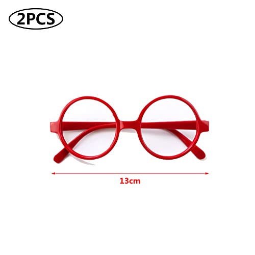 2pcs Plastic Wizard Glasses Round Glasses Frame No Lenses Novelty Kid Decoration Glasses for Birthday Party Children Funny Glass Toys from Zonfer
