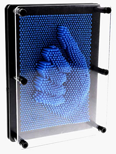 PowerTRC 3D Pin Art Sculpture Pin Impression 8" X 6" Toy Hand Mold | Novelty Gifts | Dark Bluee by PowerTRC