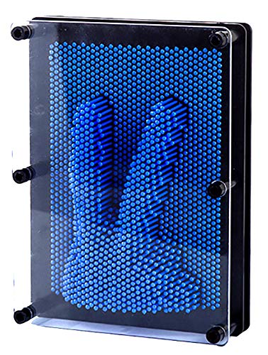 PowerTRC 3D Pin Art Sculpture Pin Impression 8" X 6" Toy Hand Mold | Novelty Gifts | Dark Bluee by PowerTRC