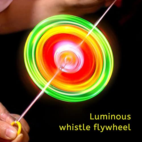 1PC Flywheel Spinning Toy, Spinner Fidget Light Rainbow Lightshow Orbital Kids Flash Novelty Toys, Pull Line Flashing Glow in The Dark Wheel (Random Color) from Gneric
