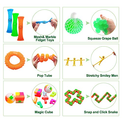 Scientoy Fidget Toy Set, 35 Pcs Sensory Toy for ADD, OCD, Autistic Children, Adults, Anxiety Autism to Stress Relief and Anti Anxiety with Motion Timer, Perfect for Classroom Reward with Gift Box from Scientoy