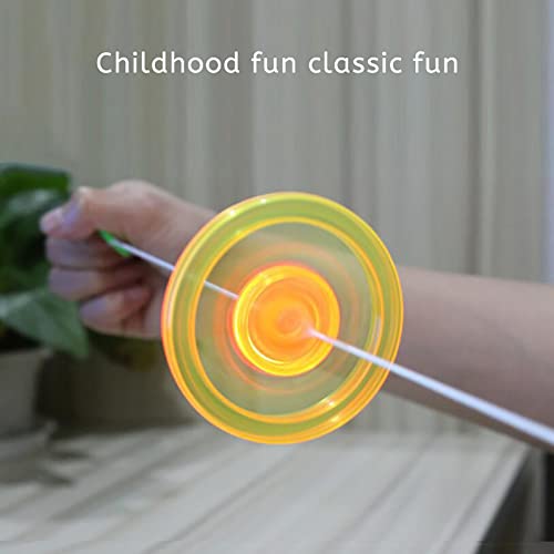 1PC Flywheel Spinning Toy, Spinner Fidget Light Rainbow Lightshow Orbital Kids Flash Novelty Toys, Pull Line Flashing Glow in The Dark Wheel (Random Color) from Gneric