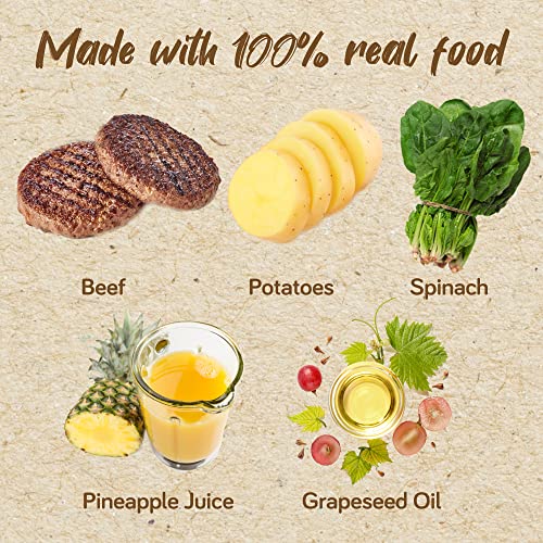 Real Food Blends Beef, Potatoes & Spinach Pureed Blended Meal for Feeding Tubes, 9.4 oz Pouch (Pack of 12 Pouches) from Real Food Blends