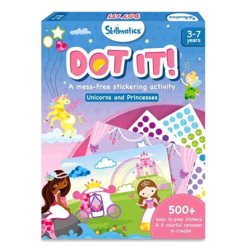 Skillmatics Art Activity Dot it - No Mess Sticker Art, 8 Unicorn & Princess Themed Pictures, Gifts for Ages 3 to 7 by Grasper Global Private Limited
