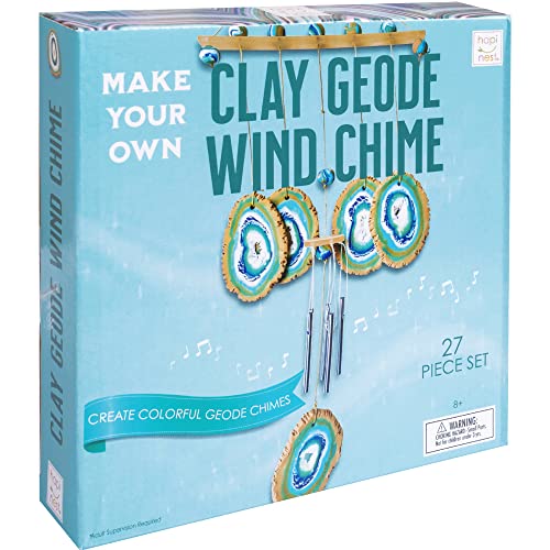Hapinest Make Your Own Clay Geode Wind Chime Craft Kit Gift for Girls Boys Ages 8 9 10 11 12 and Teen Years and up from Island Genius