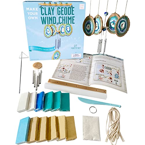 Hapinest Make Your Own Clay Geode Wind Chime Craft Kit Gift for Girls Boys Ages 8 9 10 11 12 and Teen Years and up from Island Genius