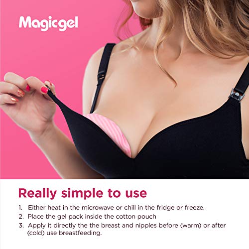 Magic Gel Luxury Breast Therapy Pack | The Breastfeeding Essentials for Nursing Mothers | Includes 2X Breast Ice Packs (Hot or Cold) for Breastfeeding or Breast Augmentation Post Surgery Pain Relief by Magic Gel