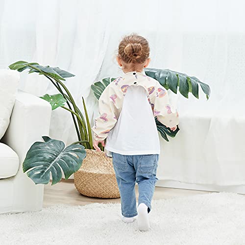 Waterproof Baby Bibs,Infant Toddler Long Sleeve Feeding Bib With Food Catcher,Easy Clean & Washable,Baby Art smock Super Soft from 