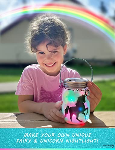 Unicorn & Fairy Lantern Night Light Jar Craft Kit, Birthday Gifts For Kids, DIY Arts And Crafts Set Gift For Girls Ages 3 4 5 6 7 8-12 Years And Up, Best Unicorn Toy, Fairy Gift Stuff For Little Girls from NUMI'SMILE