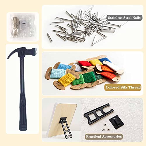 String Art Kit with LED Light - Crafts Kit for Adults and Kids - DIY String Art with All Necessary Accessories and Frame for Home Romantic Decoration (21 x 30 cm, Hot Air Balloon) from Cutefiy