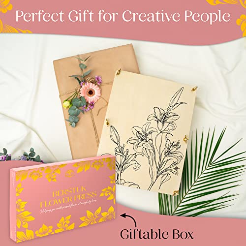 Berstuk Extra Large Flower Press Kit for Adults - This Big Flower Preservation Kit Measures 15" x 11.4" - Our Plant Press & Leaf Press is a Great Gift for Arts and Crafts Lovers by Berstuk
