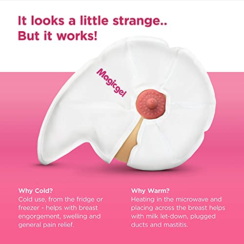 Magic Gel Luxury Breast Therapy Pack | The Breastfeeding Essentials for Nursing Mothers | Includes 2X Breast Ice Packs (Hot or Cold) for Breastfeeding or Breast Augmentation Post Surgery Pain Relief by Magic Gel