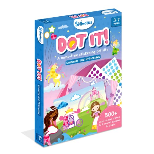 Skillmatics Art Activity Dot it - No Mess Sticker Art, 8 Unicorn & Princess Themed Pictures, Gifts for Ages 3 to 7 by Grasper Global Private Limited