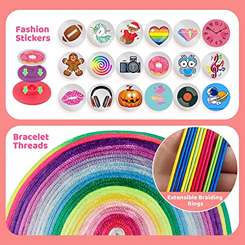 Girls Crafts Friendship Bracelet String Making Kit - Birthday Christmas Gift for Kids Age 7 8 9 10 11 12+ Year Old, DIY Bracelet Jewelry Maker Toys with Beads Supplies for Teen Girls and Adults by PREBOX