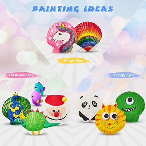 Shell Painting Kit-Arts and Crafts for Girls & Boys Ages 4-12,Craft Kits Art Set with 10 Sea Shells & More Art Supplies,Birthday Gifts Painting Toys for 4 5 6 7 8 9 10 Year Old Kids Activities from sheful