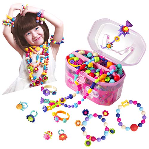 BIRANCO. Pop Beads, Jewelry Making Kit - Arts and Crafts for Girls Age 4, 5, 6, 7 Years Old, Kids Snap Beads Toys - Necklace, Bracelet, Ring Creative DIY Set | Ideal Christmas Birthday Gifts (520pcs) by TongShang