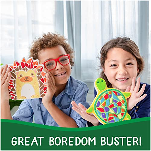 Creative Roots Mosaic Turtle Stepping Stone, Includes 8.25" Ceramic Stepping Stone & 6 Vibrant Paints, Mosaic Stepping Stone Kit, Paint Your Own Stepping Stone, DIY Stepping Stone Kit for Kids Ages 8+ by Horizon Group USA