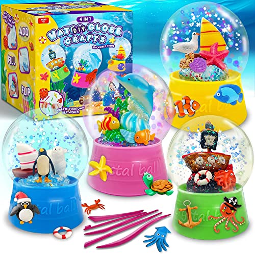 Peertoys Make Your Own Water Globe - Snow Water Stem Projects DIY Activities Glitters Supplies Perfect Arts and Crafts Clay for Girls Boys Kids Ages 4-6 4-8 6-8 8-12 + Years Old Materials Stuff Games from Peertoys