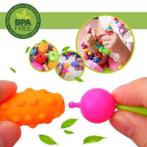 BIRANCO. Pop Beads, Jewelry Making Kit - Arts and Crafts for Girls Age 4, 5, 6, 7 Years Old, Kids Snap Beads Toys - Necklace, Bracelet, Ring Creative DIY Set | Ideal Christmas Birthday Gifts (520pcs) by TongShang