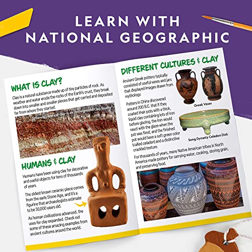 NATIONAL GEOGRAPHIC Mega Arts and Crafts Kit for Kids - Kids Mosaic, Paint Marbling & Air Dry Pottery Craft Kit - Create Glass Tile Mosaics, Paint Marbling Art & Air Dry Clay Projects, Kids Crafts by JMW Sales, Inc.