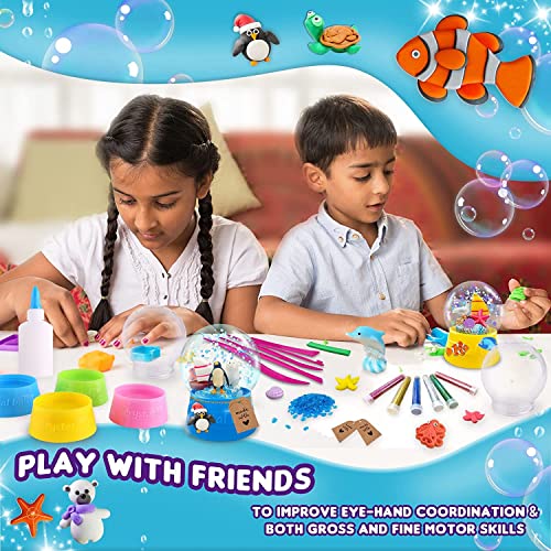 Peertoys Make Your Own Water Globe - Snow Water Stem Projects DIY Activities Glitters Supplies Perfect Arts and Crafts Clay for Girls Boys Kids Ages 4-6 4-8 6-8 8-12 + Years Old Materials Stuff Games from Peertoys