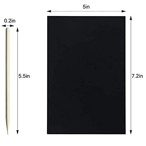 Scratch Paper Art Set for Kids Rainbow Magic Scratch Off Paper Black Scratch Sheets Notes Cards Boards Doodle Pads Childrens Arts and Crafts Projects Kit for Girls Boys Adults Birthday Christmas Gift by Yibeishu