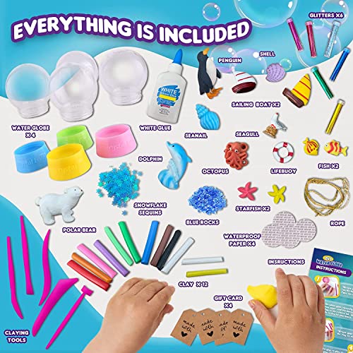 Peertoys Make Your Own Water Globe - Snow Water Stem Projects DIY Activities Glitters Supplies Perfect Arts and Crafts Clay for Girls Boys Kids Ages 4-6 4-8 6-8 8-12 + Years Old Materials Stuff Games from Peertoys