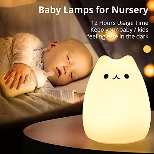 Cat Lamp,GoLine Gifts for 3 4 5 Year Old Girls,Graduation Gifts for Teen Girls,Kids Night Light for Bedroom,Kawaii Kitty Baby Nursery Lamp with Remote Control. from GoLine