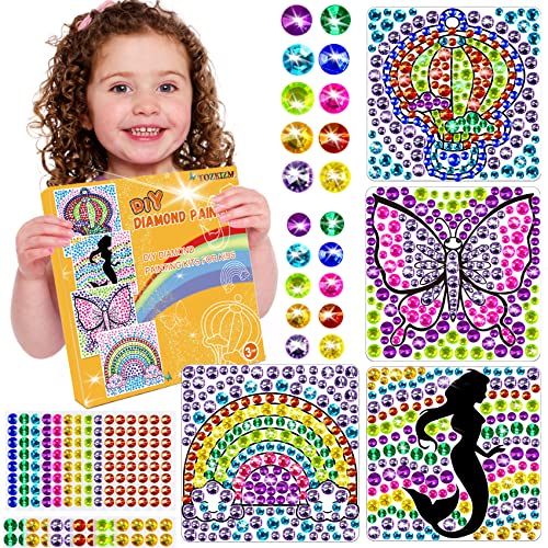 Art Kits Craft Gifts for Girls: Great Stickiness DIY Diamond Crafts for Kids Ages 4-8, Painting Window Craft Kit, Best Christmas Birthday Gift for Girl 4 5 6 7 8 9 10 Year Old, Sun Catcher Gem Toys by Tozkizm