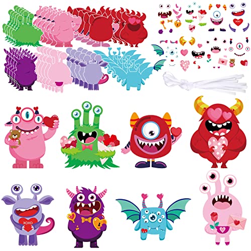 40 Pieces Valentine's Day Crafts Kits Craft for Kids Valentines Arts and Crafts DIY Valentines Ornament Kit Make Your Own Valentines Craft Projects Valentine's Day Entertainment Activities for Kids by Sinmoe