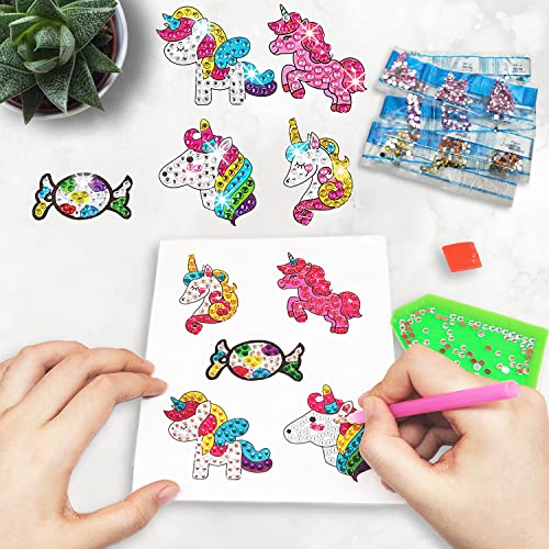 7July Decorate Your Own Water Bottle Kits for Girls Age 4-6-8-10,Unicorn Gem Diamond Painting Crafts,Fun Arts and Crafts Gifts Toys for Girls Birthday Christmas from 7July