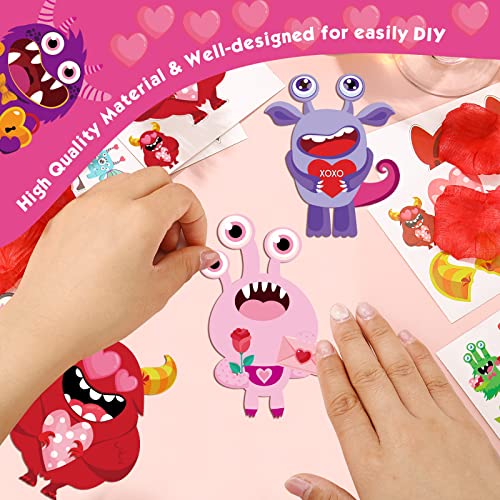 40 Pieces Valentine's Day Crafts Kits Craft for Kids Valentines Arts and Crafts DIY Valentines Ornament Kit Make Your Own Valentines Craft Projects Valentine's Day Entertainment Activities for Kids by Sinmoe