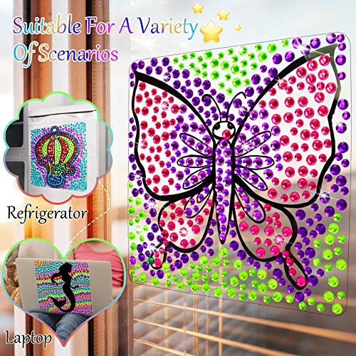 Art Kits Craft Gifts for Girls: Great Stickiness DIY Diamond Crafts for Kids Ages 4-8, Painting Window Craft Kit, Best Christmas Birthday Gift for Girl 4 5 6 7 8 9 10 Year Old, Sun Catcher Gem Toys by Tozkizm