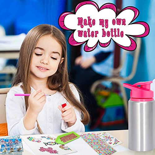 7July Decorate Your Own Water Bottle Kits for Girls Age 4-6-8-10,Unicorn Gem Diamond Painting Crafts,Fun Arts and Crafts Gifts Toys for Girls Birthday Christmas from 7July
