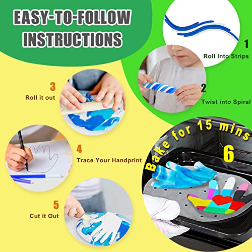 Arts and Crafts for Kids Ages 4-8 6-8 8-12, Crafts for Girls Ages 6-8 8-12 - Make Your Own Clay Handprint Bowls, Christmas Gifts Toys for 6 7 8 9 10 Year Old Girls Kids Boys from Titoclar