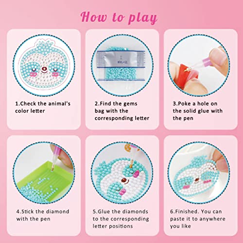 EAPHANT Diamond Painting Kits for Kids 44Pcs Diamond Painting Stickers Diamond Art for Kids Art and Crafts for Kids Ages 4-8 8-12 5D DIY Diamond Mosaic by EAPHANT