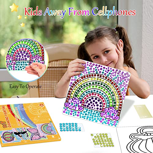 Art Kits Craft Gifts for Girls: Great Stickiness DIY Diamond Crafts for Kids Ages 4-8, Painting Window Craft Kit, Best Christmas Birthday Gift for Girl 4 5 6 7 8 9 10 Year Old, Sun Catcher Gem Toys by Tozkizm
