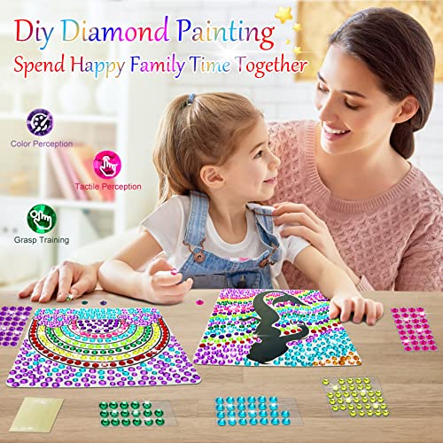 Art Kits Craft Gifts for Girls: Great Stickiness DIY Diamond Crafts for Kids Ages 4-8, Painting Window Craft Kit, Best Christmas Birthday Gift for Girl 4 5 6 7 8 9 10 Year Old, Sun Catcher Gem Toys by Tozkizm