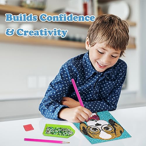 6 Pieces 5D Diamond Painting Kit for Kids Gem Painting Kit Crystal Easy Painting Art Craft Set for Home 5D Full Drill (6 Packs D) by Labeol