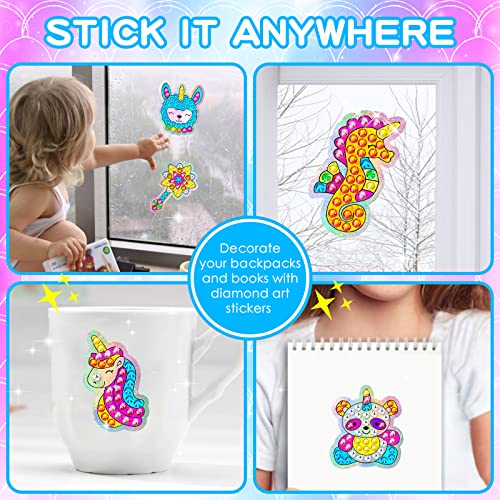 WEKEY Diamond Painting Kits for Kids - 24PCS Diamond Art Animal Sticker Craft with Gem Tool, Arts and Crafts for Kids Ages 8-12, Best Mosaic Stickers Gift for Boy and Girl to DIY from WEKEY