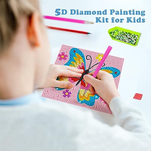 6 Pieces 5D Diamond Painting Kit for Kids Gem Painting Kit Crystal Easy Painting Art Craft Set for Home 5D Full Drill (6 Packs D) by Labeol