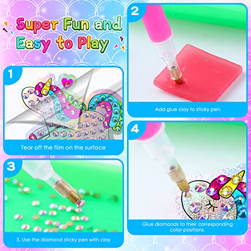 WEKEY Diamond Painting Kits for Kids - 24PCS Diamond Art Animal Sticker Craft with Gem Tool, Arts and Crafts for Kids Ages 8-12, Best Mosaic Stickers Gift for Boy and Girl to DIY from WEKEY
