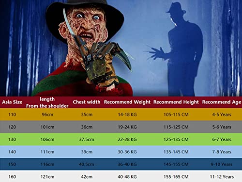 Byriady Kids Freddy Krueger Michael Myers Jason Voorhees Halloween Costume for Kids Jumpsuit Outfits with Glove Set Boy /Girls by 