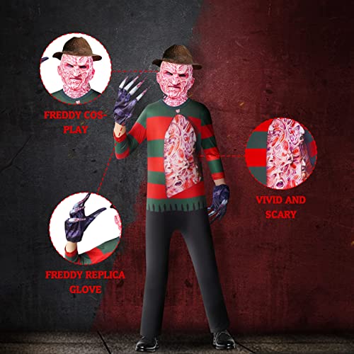 Byriady Kids Freddy Krueger Michael Myers Jason Voorhees Halloween Costume for Kids Jumpsuit Outfits with Glove Set Boy /Girls by 