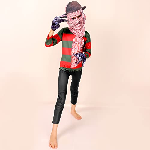 Byriady Kids Freddy Krueger Michael Myers Jason Voorhees Halloween Costume for Kids Jumpsuit Outfits with Glove Set Boy /Girls by 