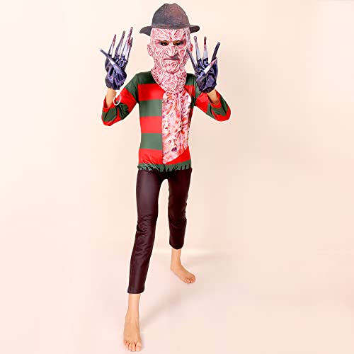 Byriady Kids Freddy Krueger Michael Myers Jason Voorhees Halloween Costume for Kids Jumpsuit Outfits with Glove Set Boy /Girls by 