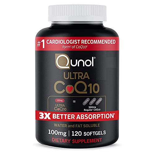 Qunol Ultra CoQ10 100mg, 3x Better Absorption, Patented Water and Fat Soluble Natural Supplement Form of Coenzyme Q10, Antioxidant for Heart Health, 120 Count Softgels from Quten Research Institute, LLC