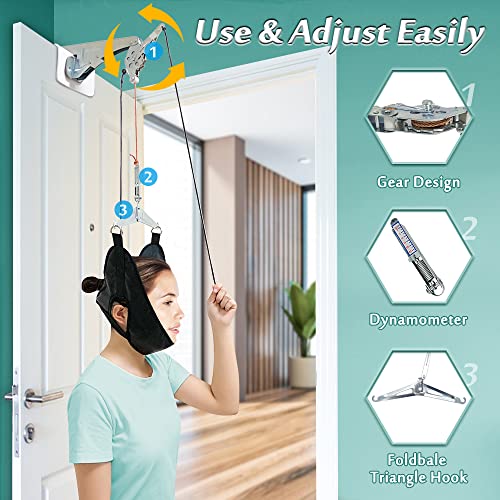 Over Door Neck Traction Device Cervical Pain Relief Neck Stretcher Decompression Devices for Home Use Physical Therapy Aids Hanging Head Hammock Traction Harness from Mybow