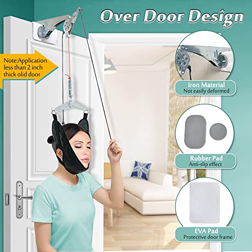 Over Door Neck Traction Device Cervical Pain Relief Neck Stretcher Decompression Devices for Home Use Physical Therapy Aids Hanging Head Hammock Traction Harness from Mybow